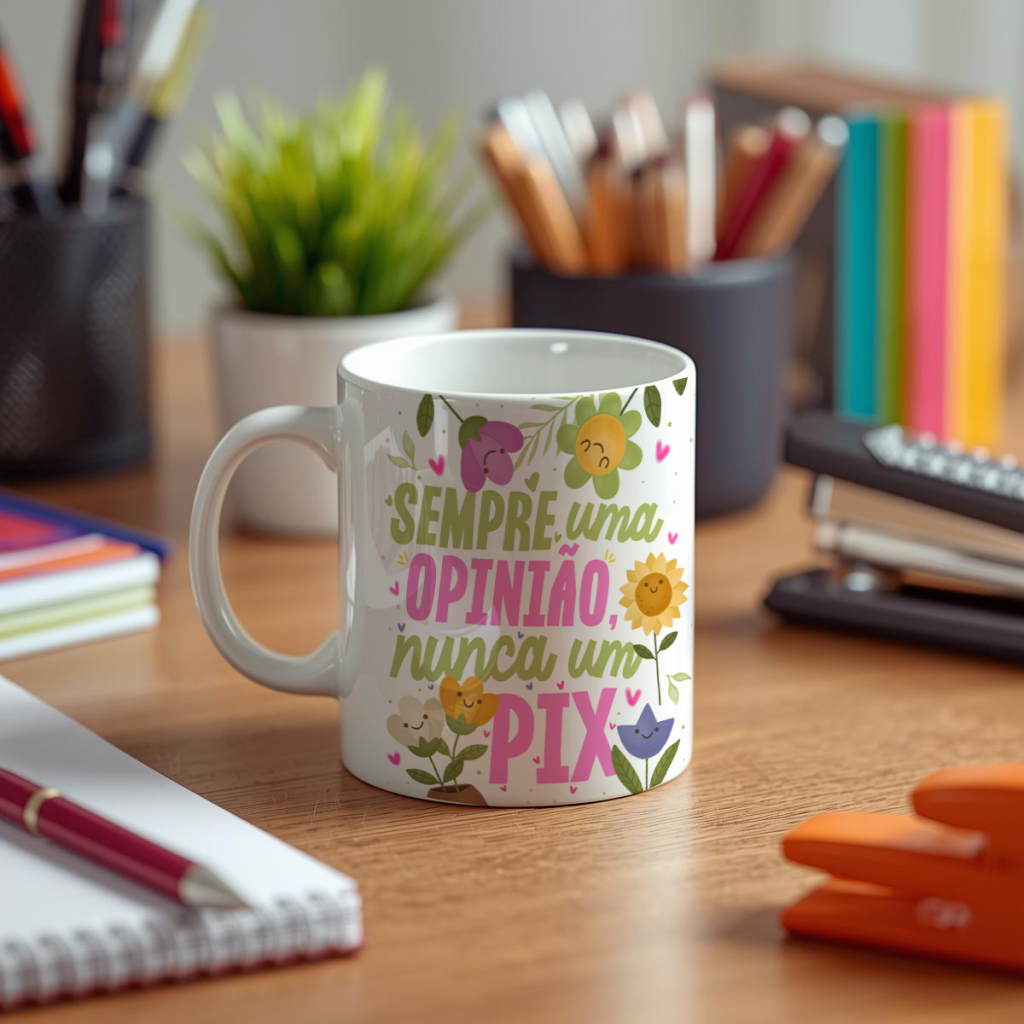 Caneca - Sempre uma opinião Nunca um Pix