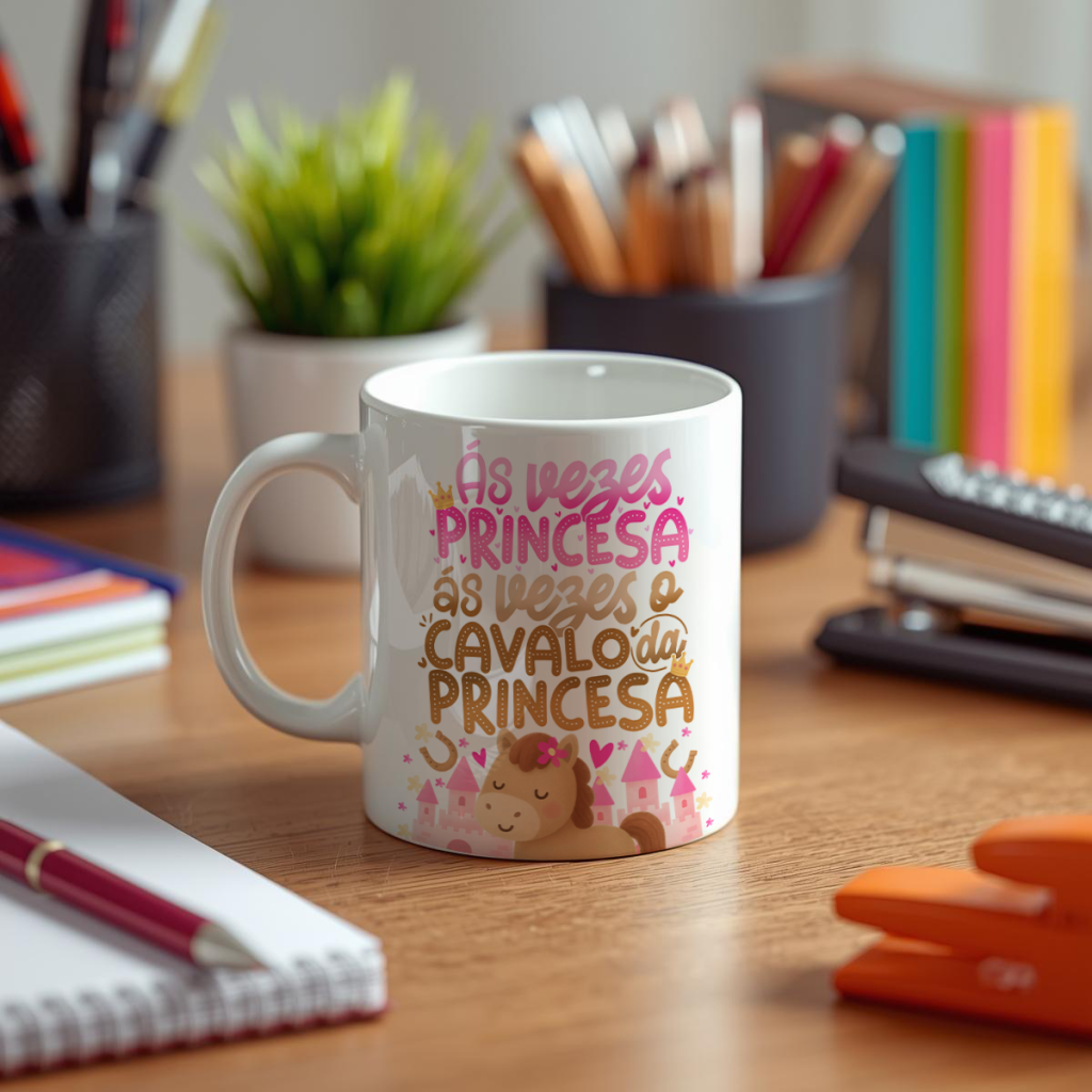 Caneca - Ás vezes princesa Ás vezes o Cavalo da princesa
