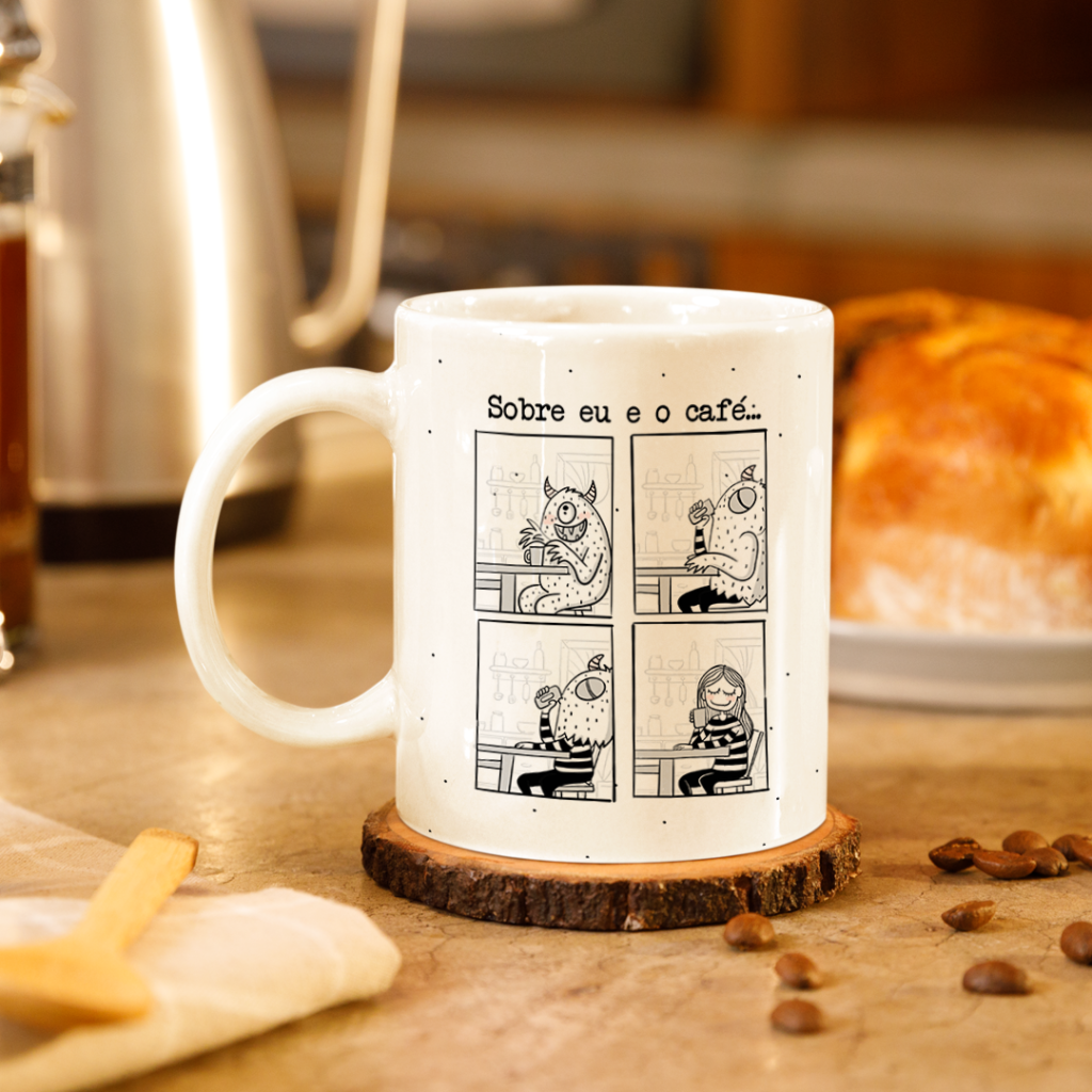 Caneca - Sobre eu e o Café (Quadrinhos)