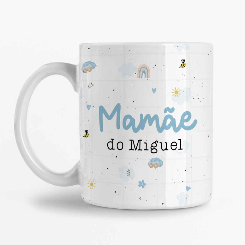 Caneca Personalizada com Nome - Mamãe do (nome da criança)