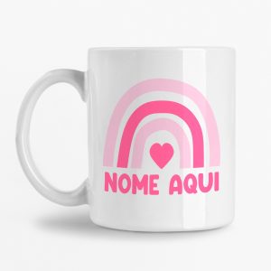 Caneca Personalizada com Nome - Arco Íris Boho