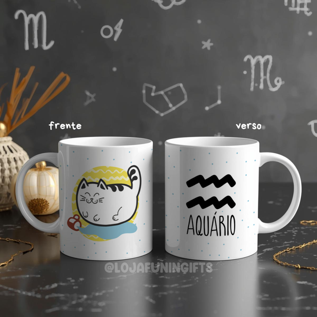 Caneca - Gatinho Signo Aquário