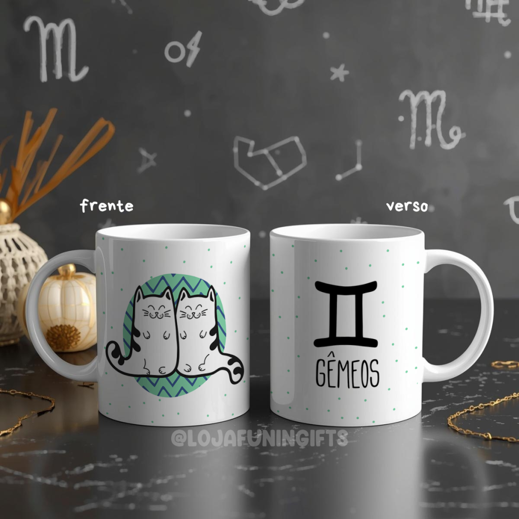 Caneca - Gatinho Signo Gêmeos
