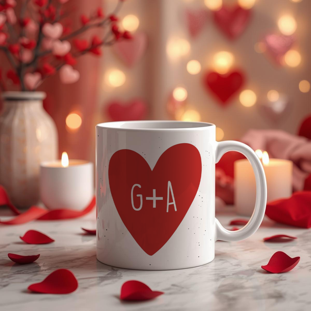 Caneca Personalizada com Nome - Iniciais do Casal