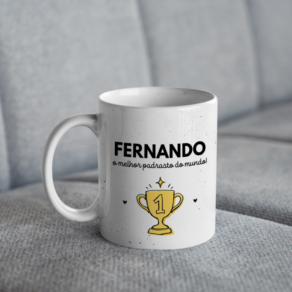 Caneca Personalizada com Nome - O melhor padrasto do mundo