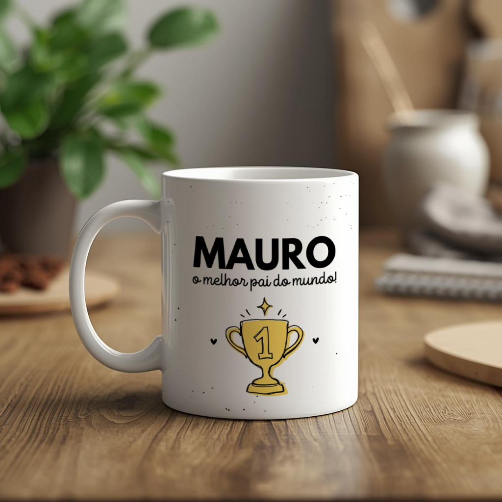 Caneca Personalizada com Nome - O melhor pai do Mundo